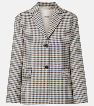 Max Mara Nadia checked wool and cotton blazer