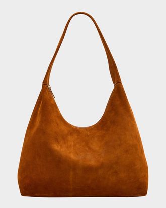 Mansur Gavriel Candy Zip Suede Shoulder Bag