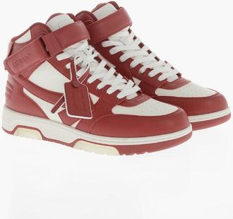 Off-white High-Top OUT OF OFFICE Two-Tone Leather Sneakers size 41