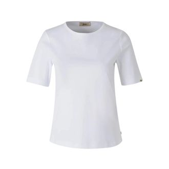 Herno T-Shirts, female, White, Size: 3XL White Short-Sleeve Top with Side Button