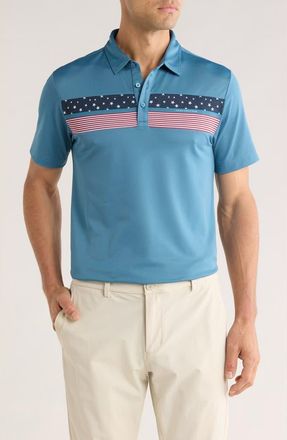 Travis Mathew Good Good Patriot Knit Polo in Captains Blue at Nordstrom Rack, Size X-Large