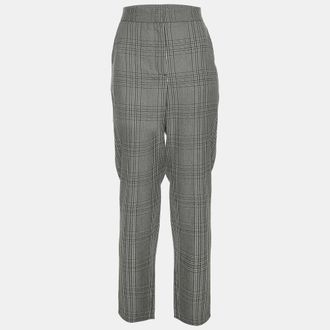 Maje Grey Checked Gabbardine Trousers