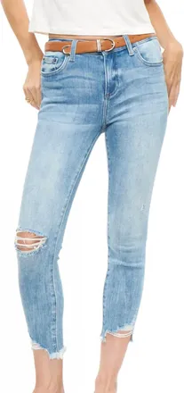 Pistola Denim Audrey Mid Rise Skinny Crop Jean In Sierra Distressed