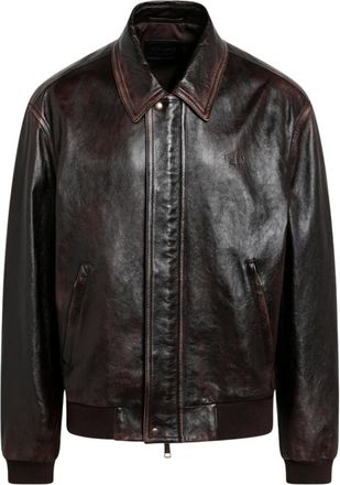 Prada Giubbotto - male - Prada - Leather Jackets - Brown - L - Jackets