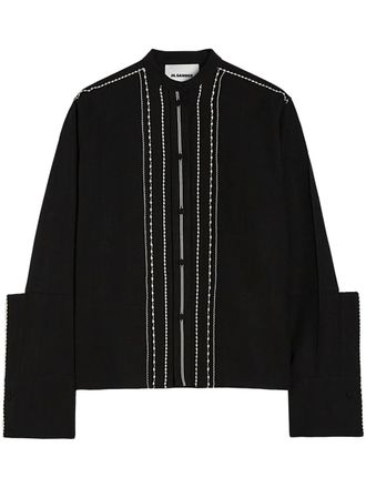Jil Sander Geplooide blouse - Zwart
