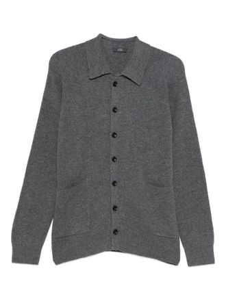 Hosio Cardigan con colletto stile polo - Grigio