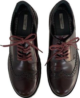 Dolce & Gabbana Burgundy Leather Brogues Size 36