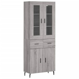 Berkfield Home Highboard Grey Sonoma 69.5x34x180 cm Engineered Wood