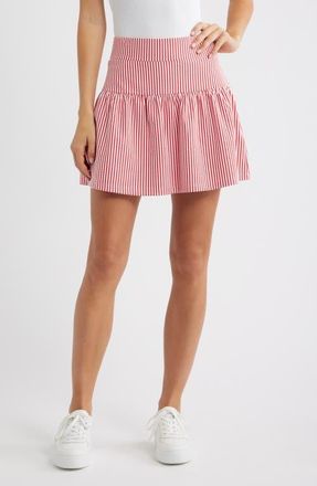 Vineyard Vines Flare Seersucker Miniskirt in Lighthouse Red at Nordstrom, Size Xx-Small