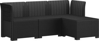 vidaXL Sof&aacute; De Jard&iacute;n Para 4 Personas Con Dise&ntilde;o De Rattan Pp Vidaxl