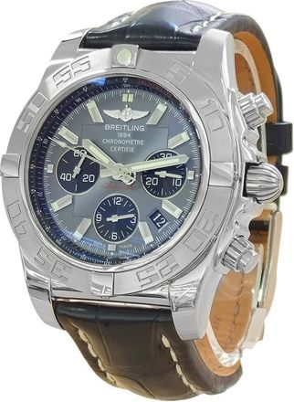 Breitling Pre-owned Breitling Chronomat Chronograph Automatic Chronometer Grey Dial Mens Watch AB0110