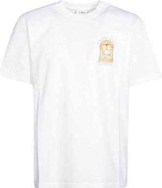 Casablanca Mirage Arch Printed Klassiek T-shirt - Heren - T-shirts - Wit - S - Katoen - Tops