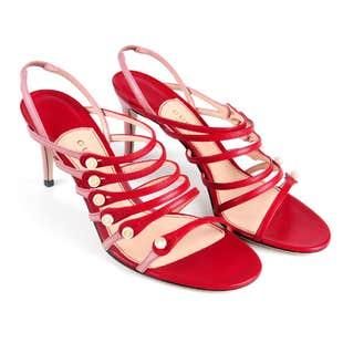 Gucci Red & Pink Patent Leather Strappy Sandals Size 36.5