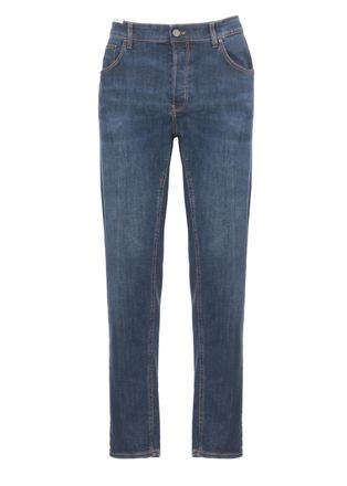Pantaloni Torino Blue Cotton Straight-Leg Jeans