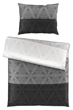 Esposa Bettw&auml;sche, Schwarz, Textil, Streifen, 140x200 cm, Textiles Vertrauen - Oeko-Tex, 100% feinster Baumwollsatin mit Seiden-Finish, weiche und anschmiegs