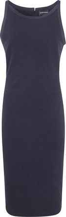 Emporio Armani Kokerjurk in Jersey Ottoman - Dames - Casual kleedjes - Blauw - XS - Katoen - Kleedjes