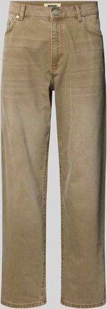 Woodbird Straight Fit Jeans mit 5-Pocket-Design Modell Leroy in Beige, Gr&ouml;&szlig;e 29/32