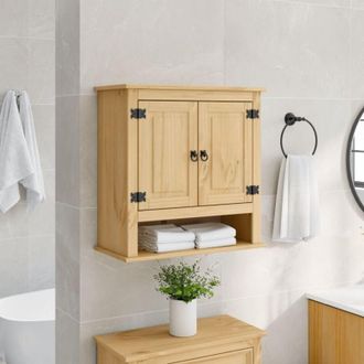 vidaXL vidaXL Mobile Bagno a Parete Corona 70x33x71,5cm Legno Massello Pino