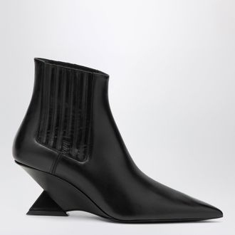 The Attico Cheope wedge-heel ankle boots in black calfskin