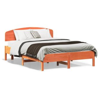 Berkfield Home Bed Frame without Mattress Wax Brown 135x190 cm Double Solid Wood Pine