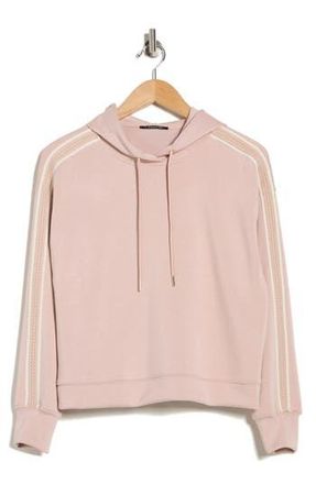 T Tahari Braid Trim Scuba Knit Hoodie in Dusty Pink at Nordstrom Rack, Size X-Large