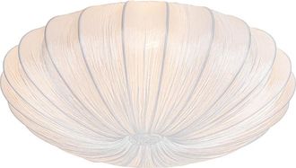 QAZQA Qazqa - Dise&ntilde;o Plaf&oacute;n De Dise&ntilde;o Blanco Seda 60cm 5-luces - Plu Textil /acero Redonda Adecuado Para Led Max. 5 X 40 Watt