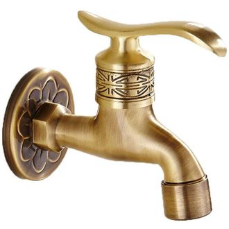 OEM Grifo Mural De Lat&oacute;n Para Exteriores - Dise&ntilde;o Retro Con Grabados - Rosca G1/2 Para Una F&aacute;cil Instalaci&oacute;n - Para Ba&ntilde;o Y Piscina -crezuo