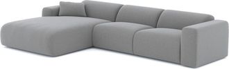 Sia Home Sof&aacute; cama gran izquierdo tejido tramado gris claro 280 cm