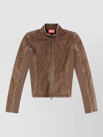 Diesel lightweight bonded leather look biker coat