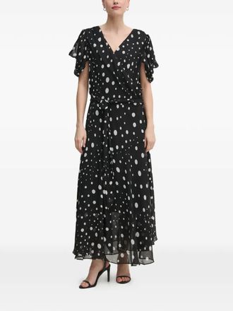 Joseph Ribkoff polka-dot midi dress - women - Polyester - 34 - Black