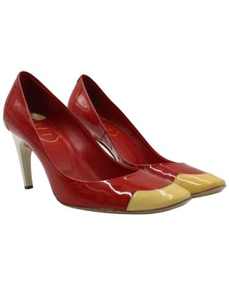 Roger Vivier Womens Patent Leather Colorblock Pump (Authentic Pre-Loved)