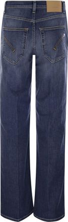 Dondup Womens Jacklyn - Wide-leg Jeans In Stretch Denim - Dark Blue Cotton - Size 31 (Waist)