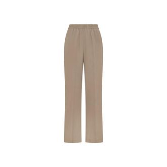 Seventy Wide Trousers, female, Beige, Size: XS Pantalone in misto seta