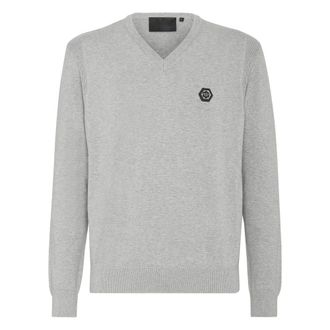Philipp Plein Heren, Truien, Grijs, Maat: 3XL Katoen