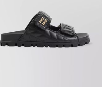 Miu Miu quilted leather round toe sandals