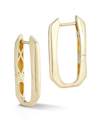 Ember Fine Jewelry 14K Elongated Octagon Hoop Earrings