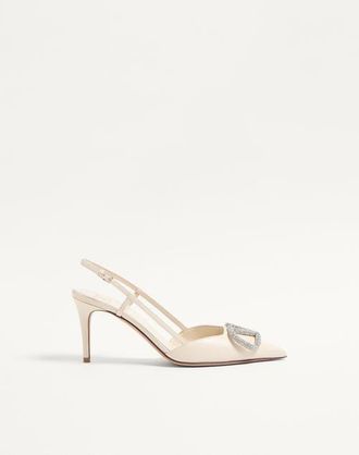 Valentino Garavani Vlogo Signature Slingback Pump In Calfskin Leather 80Mm Wo