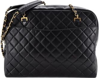 Chanel Front Pocket Camera Bag Quilted Lambskin Large shoulder bag - Zwart