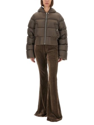 Rick Owens Hooded Nylon Down Jacket - Brown