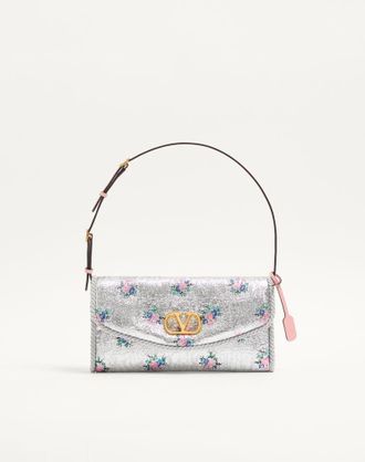Valentino Garavani Borsa Piccola A Spalla Valentino Garavani DeVain In Tessuto Jacquard Lurex Floreale Donna ARGENTO UNI