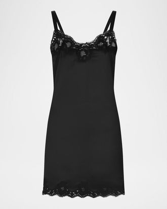 Dolce & Gabbana Lace-Trim Silk Satin Slip