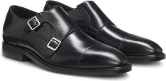 BOSS Double-strap monk shoes in leather