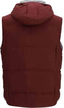 Brunello Cucinelli Mens Bordeaux Polyester Sleeveless Jacket Clothing