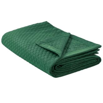 Beliani Beliani - Colcha Cama Manta Decorativa Estampado Poli&eacute;ster Verde 200 X 220 Cm Nape