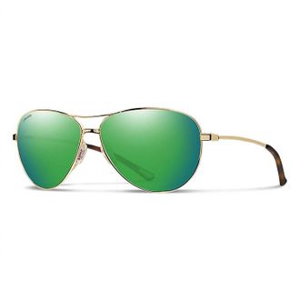 Smith Womens Langley Chromapop Polarized Sunglasses In Gold / Green Mirror