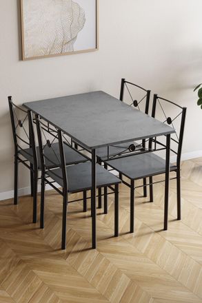 Home Discount Vida Designs Roslyn 4 Seater Dining Set Kitchen Dining Set in Grey