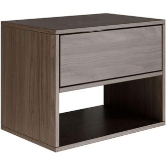 Selsey Selsey FRAMME - Comodino sospeso con cassetto e vano - effetto legno noce - 50 cm