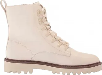 Sanctuary Womens Mode Lace-Up Combat Boots In Cream