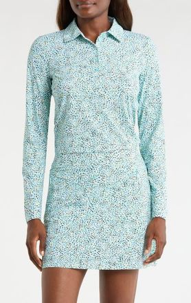 G/Fore Fireworks Print Performance Polo in Cenote at Nordstrom, Size X-Large
