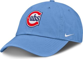 Nike Chicago Cubs Club Alt Logo Nike Mens MLB Adjustable Hat in Blue | NX014EYEJ-SDC